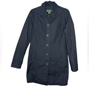 Eddie Bauer Black Trench Coat Classic